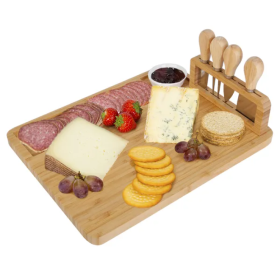 Bamboo Charcuterie Cheese Board Platter Board Serving Tray