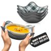 4 Pcs Microwave Bowl Cozy Holders Gray & White Checkered Heat Resistant Microwave Bowl Holders for Hot Food Protect Hands from Hot Dishes Soft Fabric