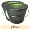 (2 pack) 24oz Citronella Scented Metal Bucket with 40 Hr Burn Time, Heavy Duty