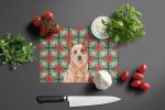 Red Heeler Australian Cattle Dog Christmas PoinsettIas Glass Cutting Board Decorative Tempered Glass Kitchen Cutting and Serving Board Large Size Chop