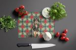 Black & Tan Afghan Hound Christmas PoinsettIas Glass Cutting Board Decorative Tempered Glass Kitchen Cutting and Serving Board Large Size Chopping Boa