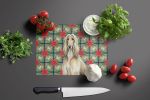 Afghan Hound Christmas PoinsettIas Glass Cutting Board Decorative Tempered Glass Kitchen Cutting and Serving Board Large Size Chopping Board